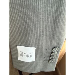 Simon Spurr Valero Wool Gray White Striped Blazer NWT 38R 32